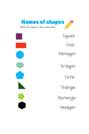 Geometry and shapes matching worksheet