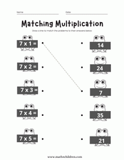 Multiplication table 7 worksheets
