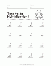 Multiply by seven free test sheets download
