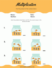 Multiplication table sheets