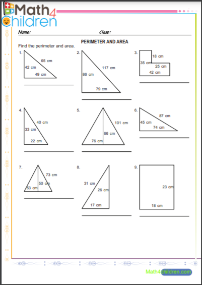 Area of a traingle worksheet pdf free