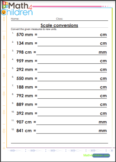 Grade 3 metric conversion worksheets