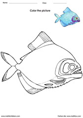 coloring a fish activity for kids. Coloring activity for kids