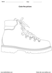 color a pair of shoes activity for kids