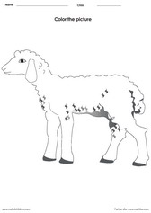Coloring a lamb activities for children - PDF