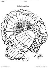 Coloring a turkey activities for children - PDF