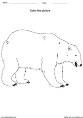 coloring a bbrown bear activity for children - PDF printable worksheet