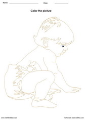 Coloring a baby picture  PDF printable activity for kids