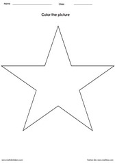 color a star - activity for kids - PDF