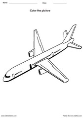 color a plane - kids activity