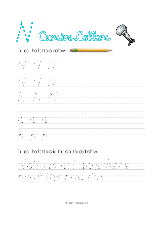 Cursive n worksheet pdf download