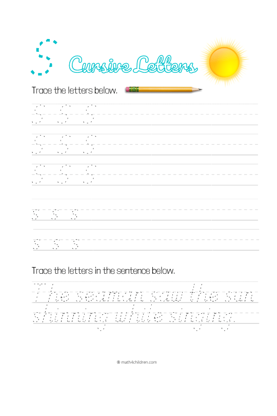 Cursive s worksheet pdf download