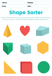  2D And 3D Shapes Sorting Exercise