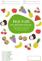  Addition With Fruits And Points