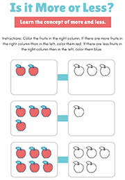  Learn Comparisons More Or Less While Coloring Apples