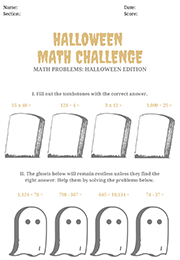  Mixed Operations Halloween Activity