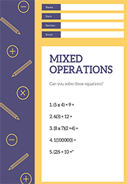  Mixed Operations With Pemdas