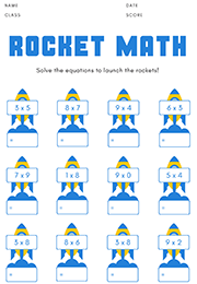  Multiplication 1 To 10 With Rockets