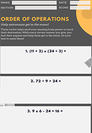  Order Of Operations With Astronaut Theme