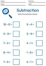  Subtract And Fill Numbers In Spaces
