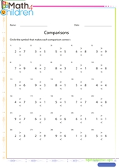  Comparisons numbers 1 to 10