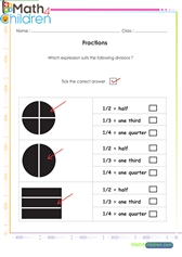  Fractions half quater third