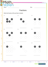  Fractions shown with shaded dots