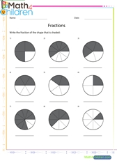  Fractions with shaded circles sheet 1