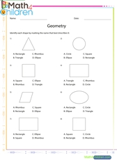  Shapes circle elypse square rhombus