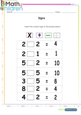  Find signs to make equations balance