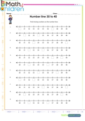  Number line 30 to 40 worksheet