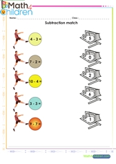  Subtraction matching exercise to 10