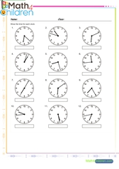  Telling time on clocks