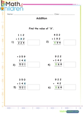  Addition find missing number