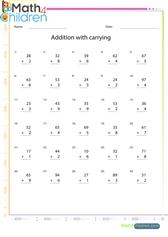  Addition of 2 to 1 digit numbers sheet 4
