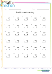  Addition of 3 to 1 digit numbers sheet 2