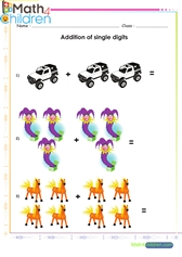  Addition one digit with toys