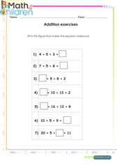  Addition and balancing equations