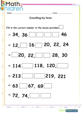  Counting pattern by twos