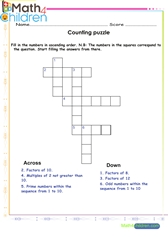  Counting puzzle find factors of numbers