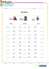  Number positions before between after