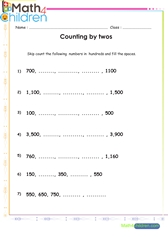  Skip counting in hundreds