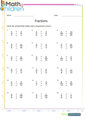  Fraction comparisons greater less