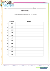  Fractions vocabulary