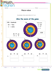  Place value exercise with arrows