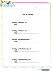  Place value number word problems
