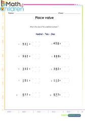 Place value with underlined numbers