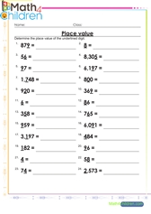  Place values from ten to thousands