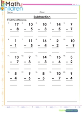  Subtracting 1 from 2 digits