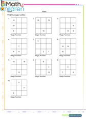  Addition magic square exercise